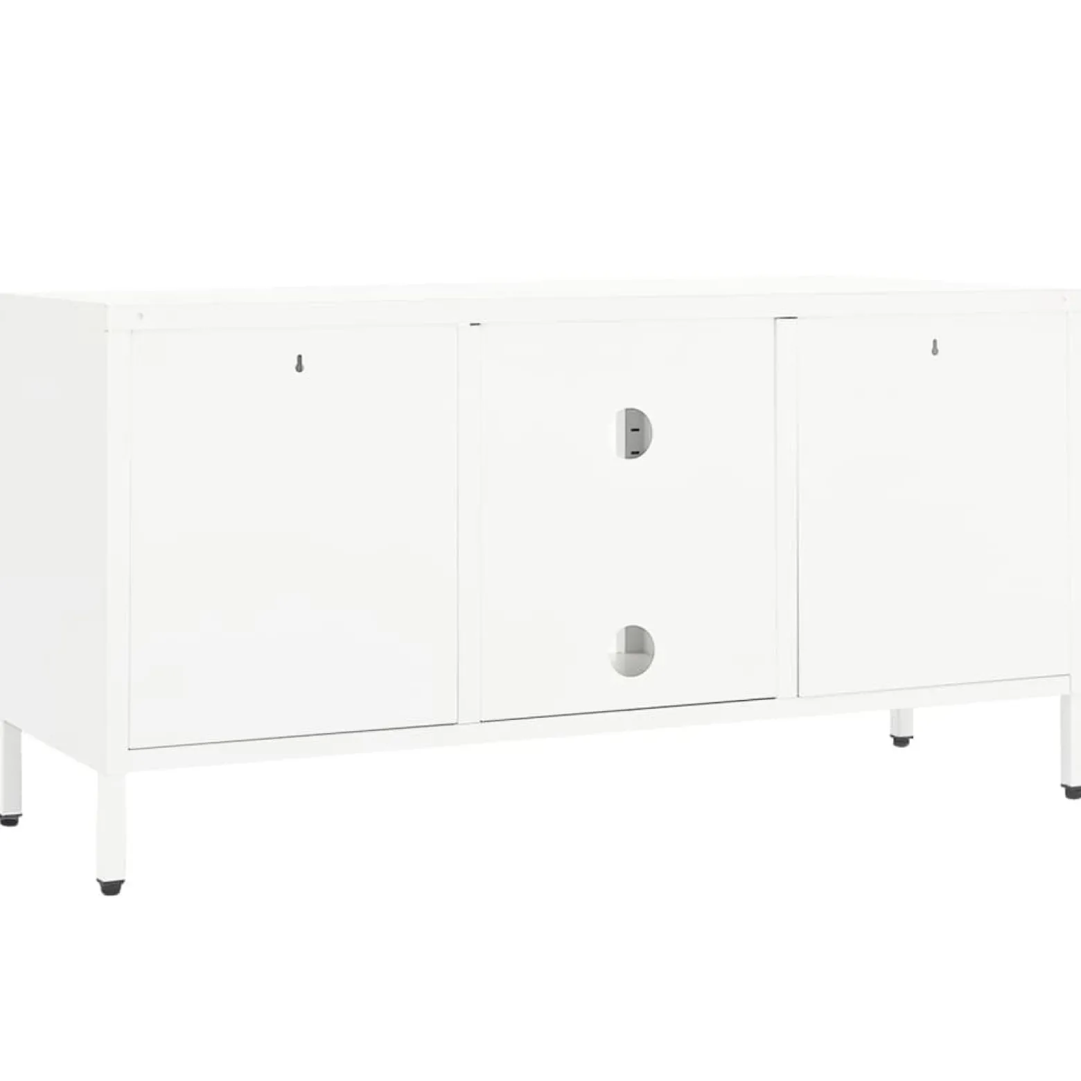 Szafka Pod Telewizor Biała Półka Szafka RTV Stalowa 105x35x52 cm