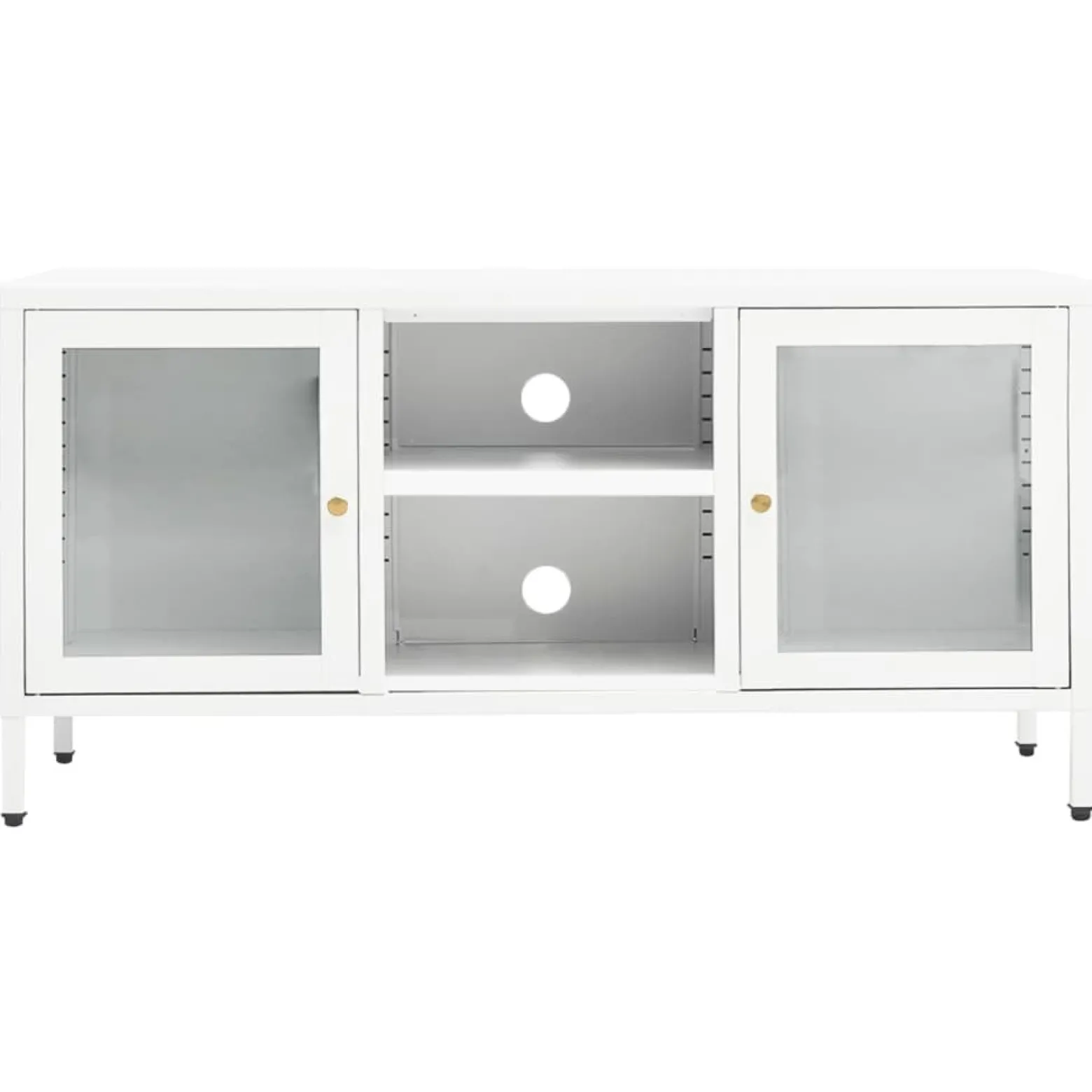 Szafka Pod Telewizor Biała Półka Szafka RTV Stalowa 105x35x52 cm
