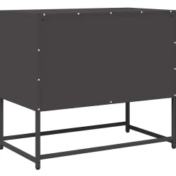 Szafka Pod Telewizor Czarna Półka Szafka RTV Stalowa 68x39x60.5 cm