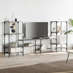 Szafka pod TV szary dąb sonoma 206.5x28.5x95 cm