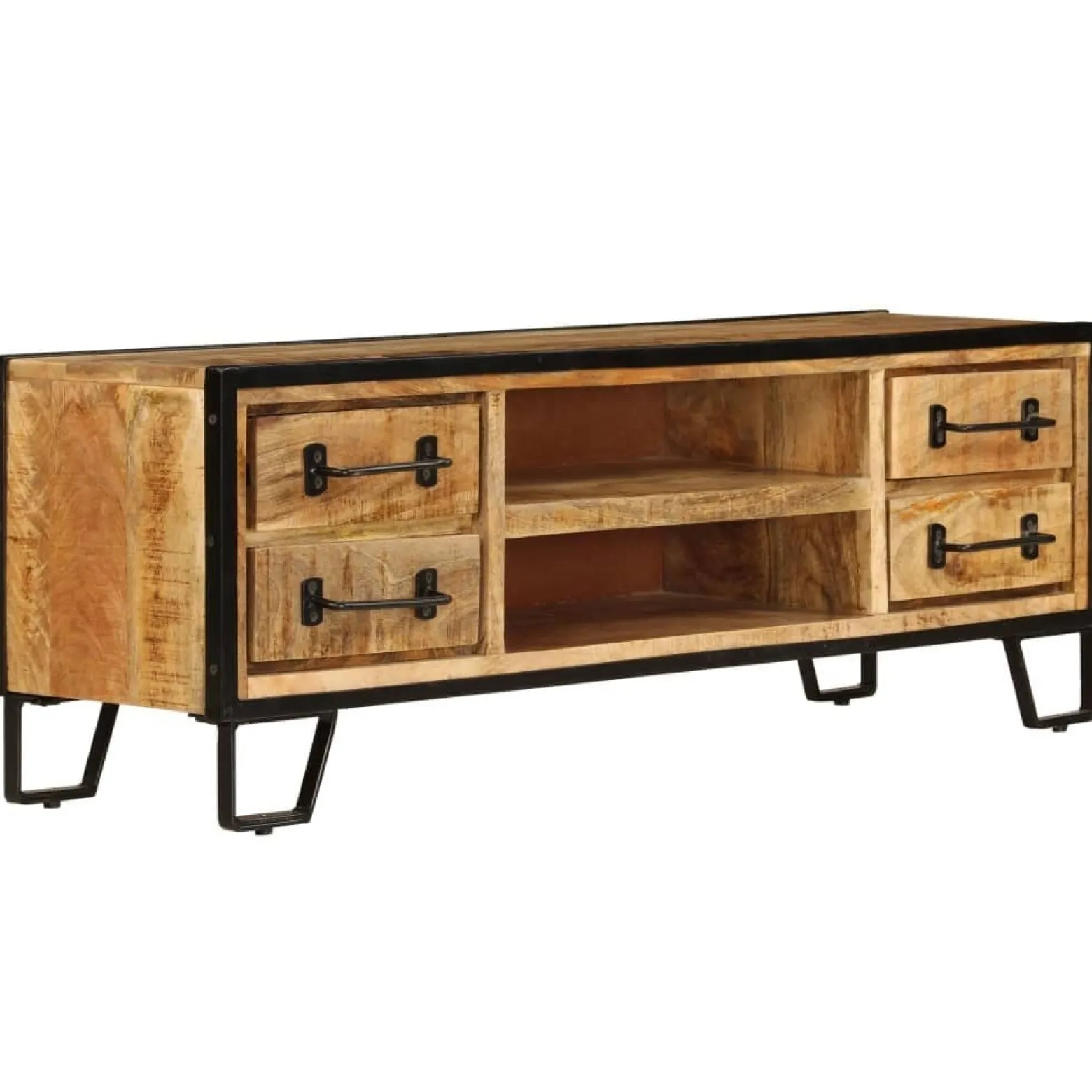 Szafka pod TV z szufladami, 120x30x40 cm, lite drewno mango