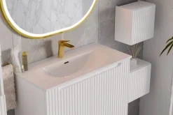 Szafka Pod Umywalkę 60 cm BIAŁA Wisząca RYFLE 2D NOVA WHITE