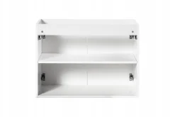 Szafka Pod Umywalkę 80 cm BIAŁA BLAT DĄB RYFLE 2D NOVA WHITE