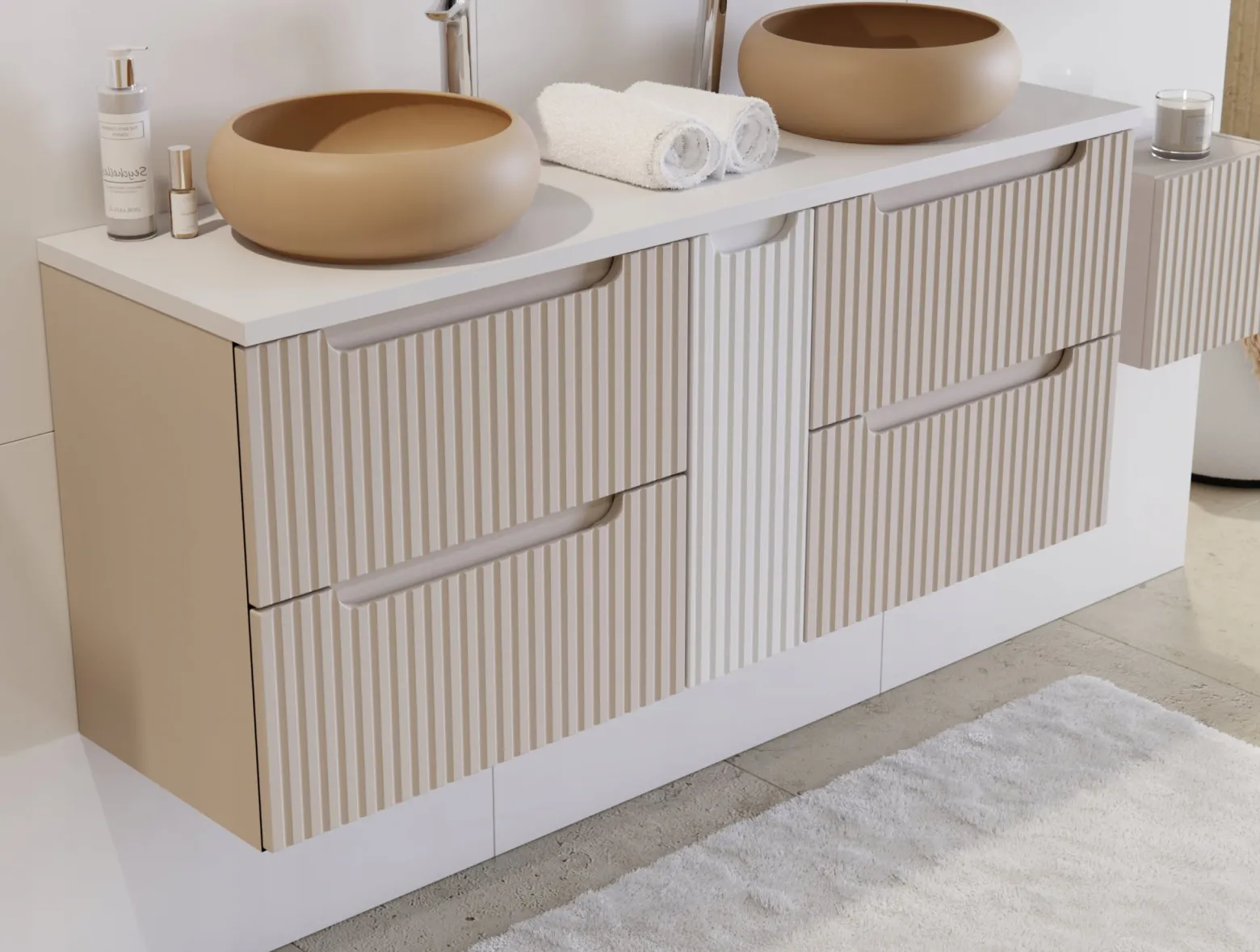 Szafka Pod Umywalkę 50 cm Wisząca RYFLE 2D MDF NOVA KASZMIR