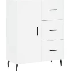 Szafka Regał Witrynka Biała z Drzwiami 69.5x34x180 cm do Salonu Pokoju