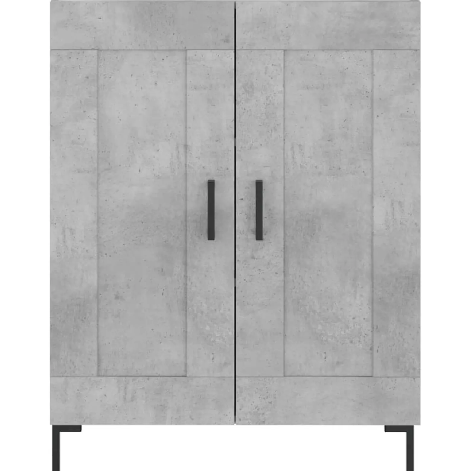 Szafka Regał Witrynka Szara Beton z Drzwiami 69.5x34x180 cm do Salonu