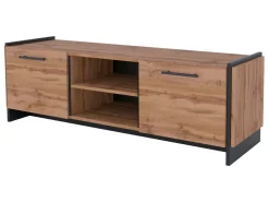 Szafka RTV Amino 159 cm z 2 drzwiami dąb wotan/czarny