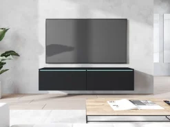 Szafka RTV DONNA 140 w kolorze czarny grafit