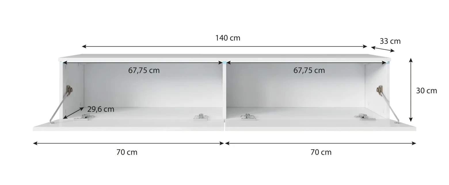 Szafka RTV DONNA 140 w kolorze czarny grafit