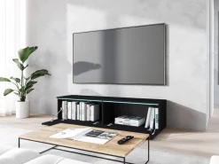 Szafka RTV DONNA 140 w kolorze czarny grafit