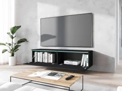 Szafka RTV DONNA 140 w kolorze czarny grafit