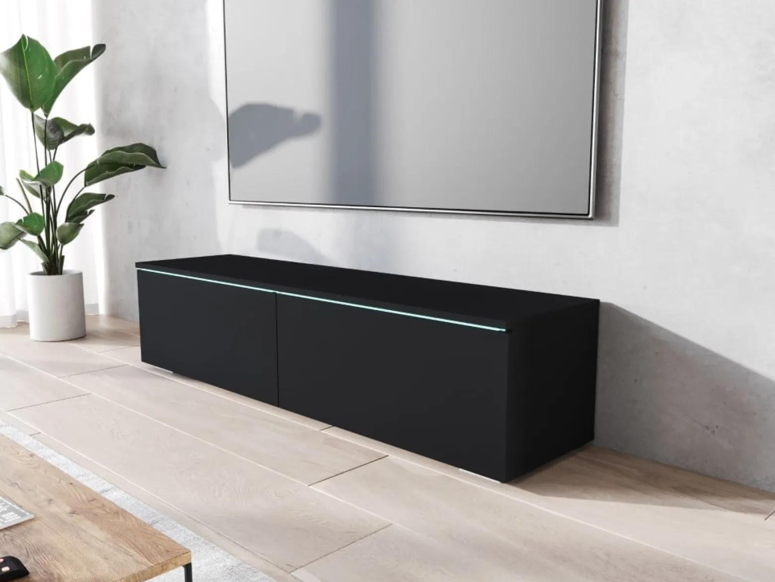 Szafka RTV DONNA 140 w kolorze czarny grafit