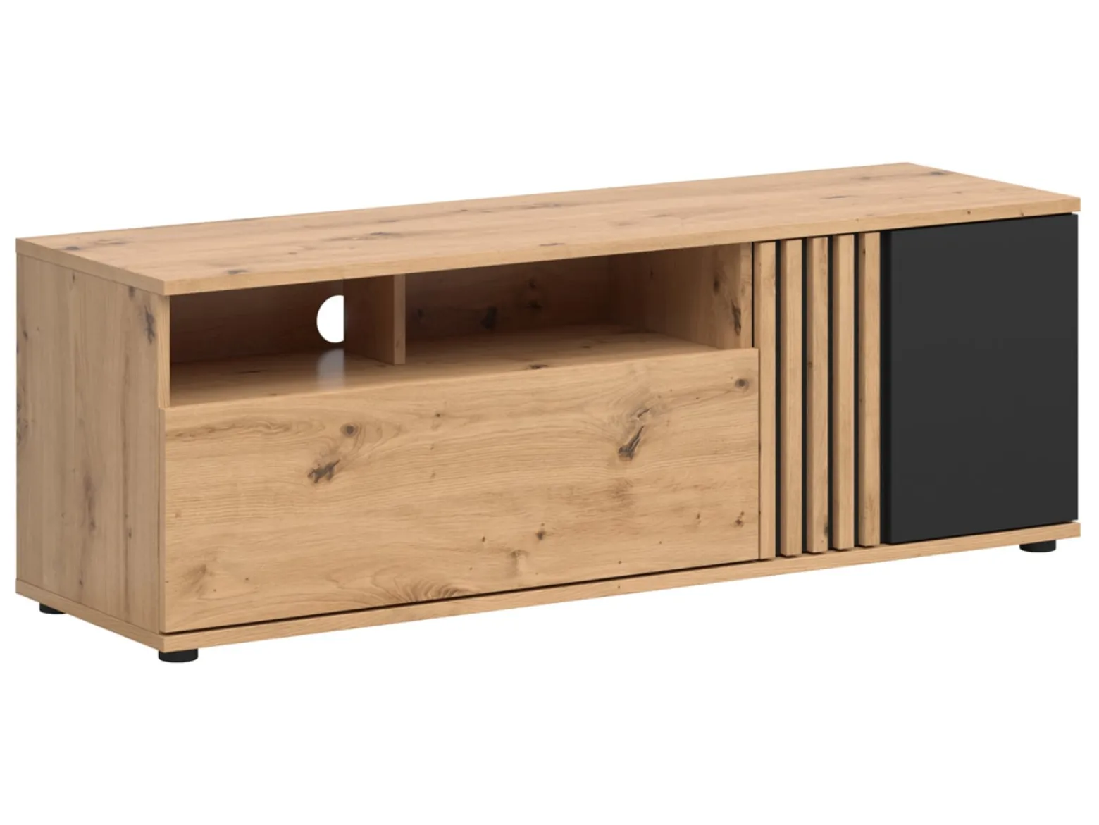 Szafka RTV Vabres 135 cm z drzwiami i szufladą dąb artisan lamele