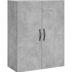 Szafka Szara Beton z Drzwiami 69.5x34x180 cm do Salonu Pokoju