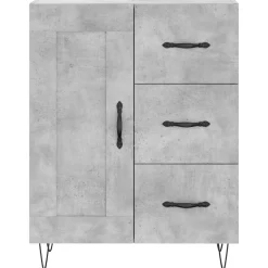 Szafka Szara Beton z Drzwiami 69.5x34x180 cm do Salonu Pokoju