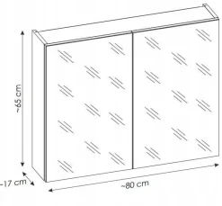 Szafka wisząca z lustrem 80 cm SANTA FE