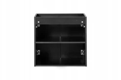Szafka Z Umywalką 60 cm BLAT DĄB 2 Drzwi Ryfle NOVA BLACK