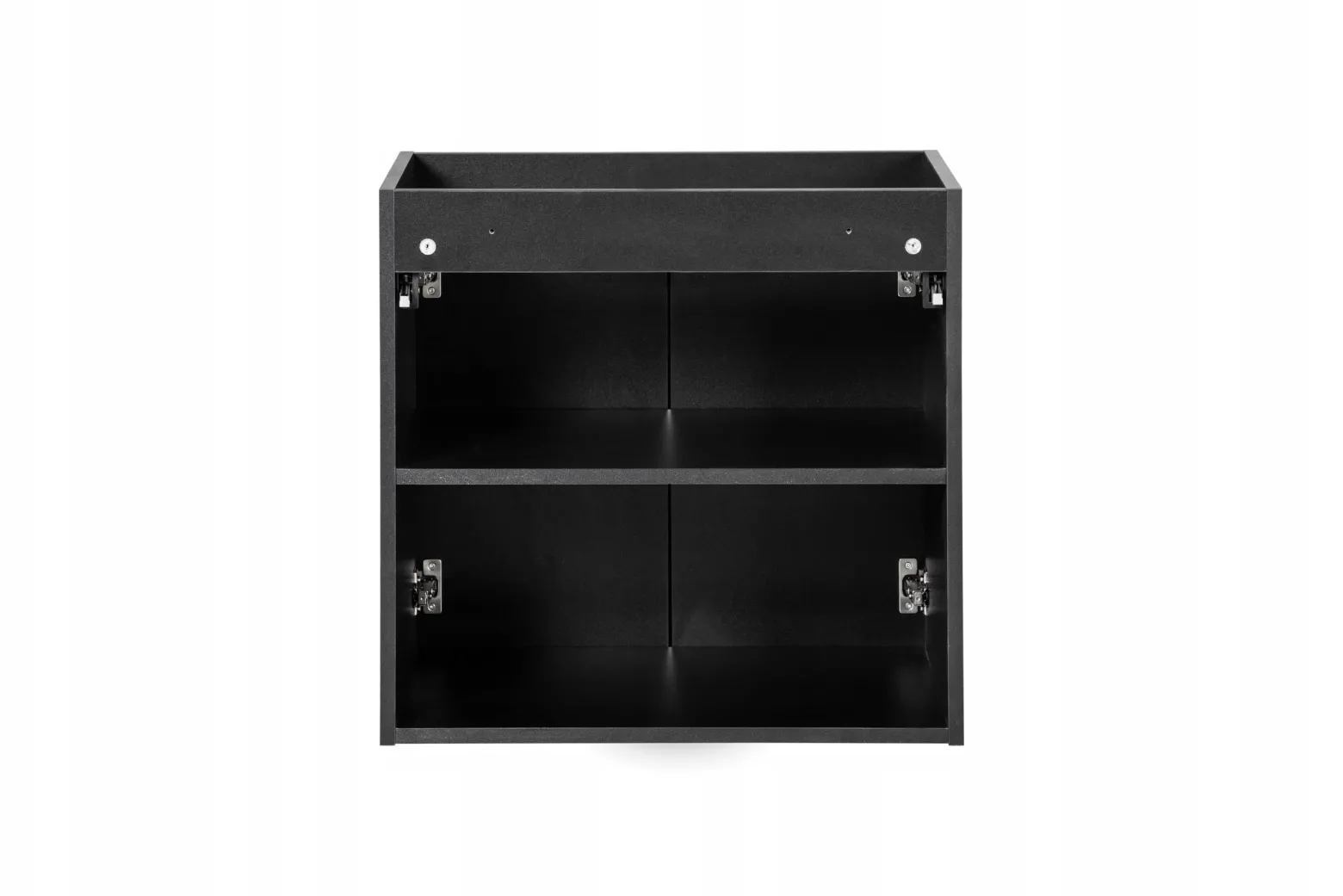 Szafka Z Umywalką 60 cm BLAT DĄB 2 Drzwi Ryfle NOVA BLACK