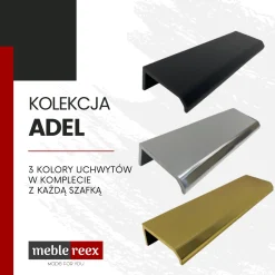 Szafka łazienkowa ADEL BLACK 82-80 pod umywalkę nablatową z blatem