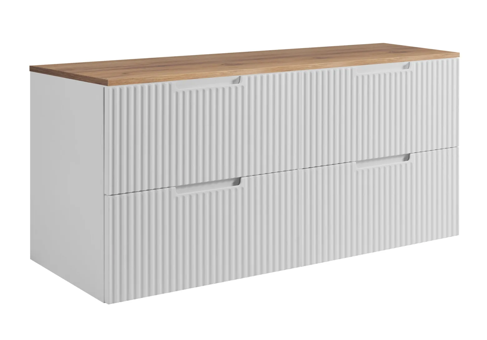 Szafka łazienkowa, biała / dąb Craft 120 (2 x 60) x 58,6 x 46 cm