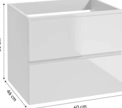 Szafka łazienkowa biała 60x50cm wisząca komoda pod umywalkę