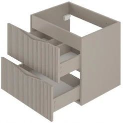 Szafka łazienkowa Cleo 60 cm beż z blatem czarnym wisząca 2 szuflady