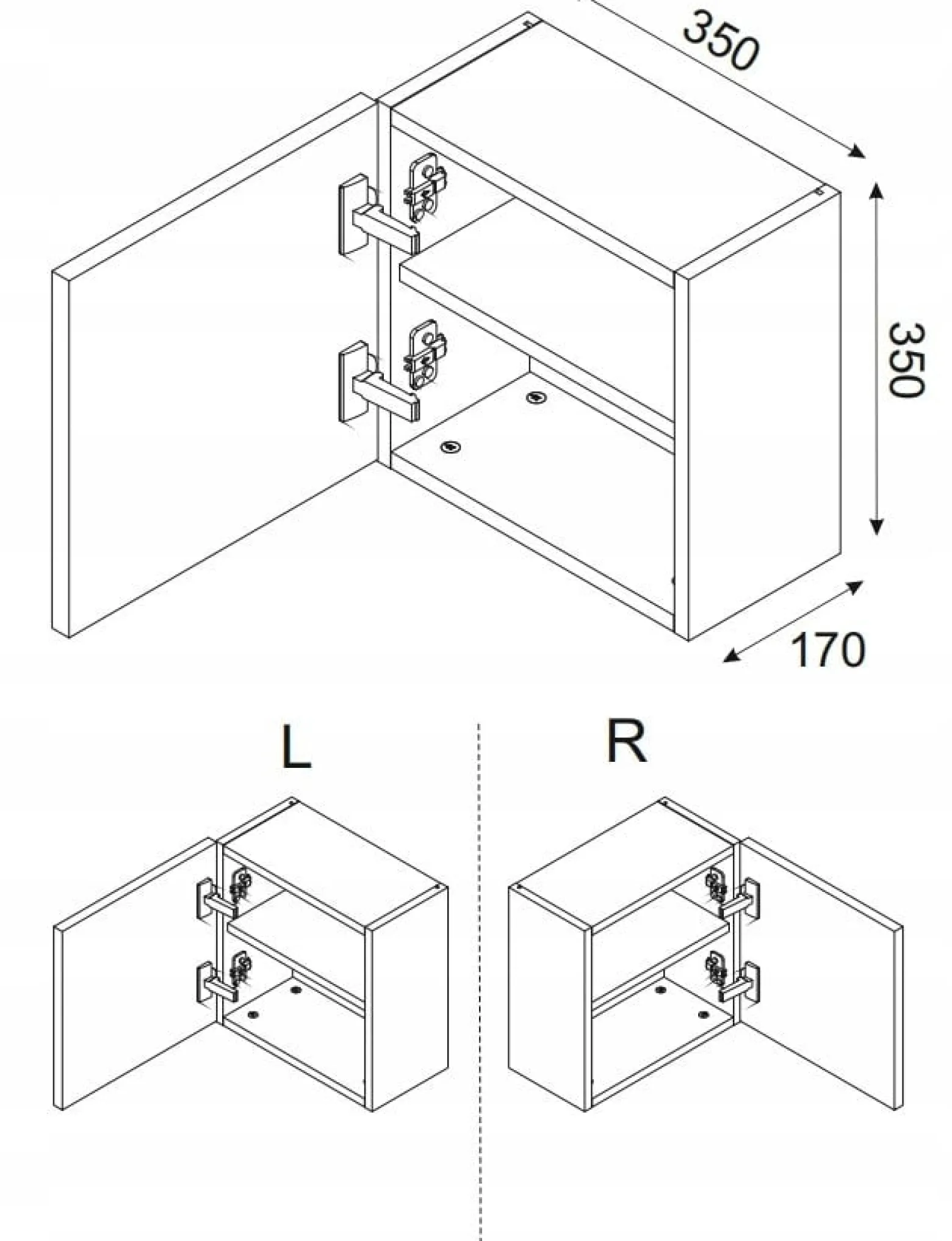 Szafka Łazienkowa 35 cm BEŻOWA KWADRAT Wisząca MDF 3D LUXOR
