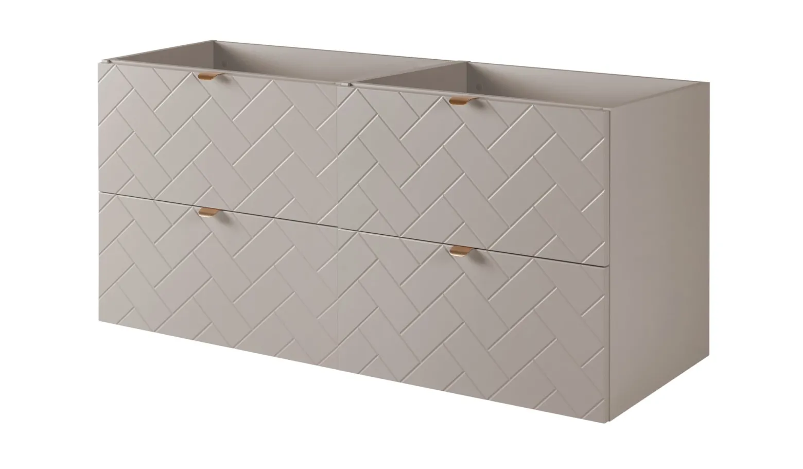 Szafka łazienkowa, Kaszmir, 120 x 57 x 46 cm, uchwyty w kolorze złotym