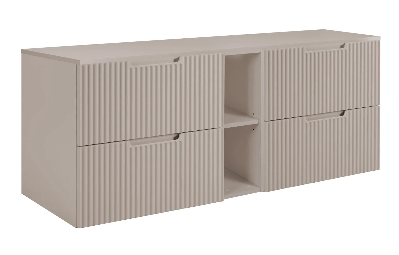 Szafka łazienkowa, kaszmir, 140 (2 x 60 + 20) x 58,6 x 46 cm