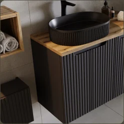 Szafka łazienkowa NOVA BLACK 83-20-1D 20cm czarna