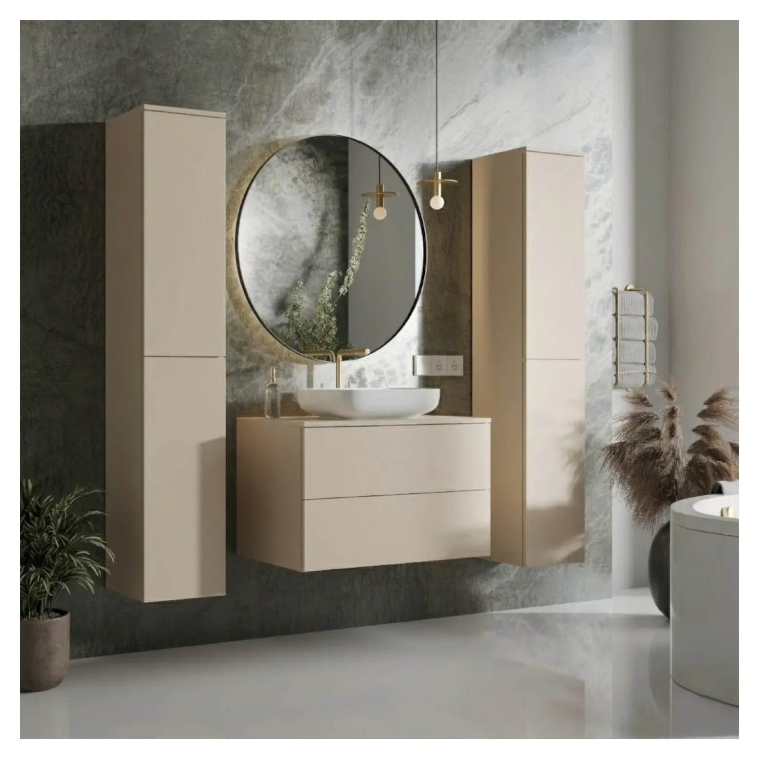 Szafka łazienkowa / słupek wiszący Color 2D 160 Kaszmir