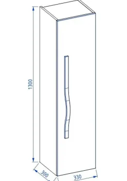 Szafka łazienkowa VOG 33 cm granatowa półmat ze złotym uchwytem