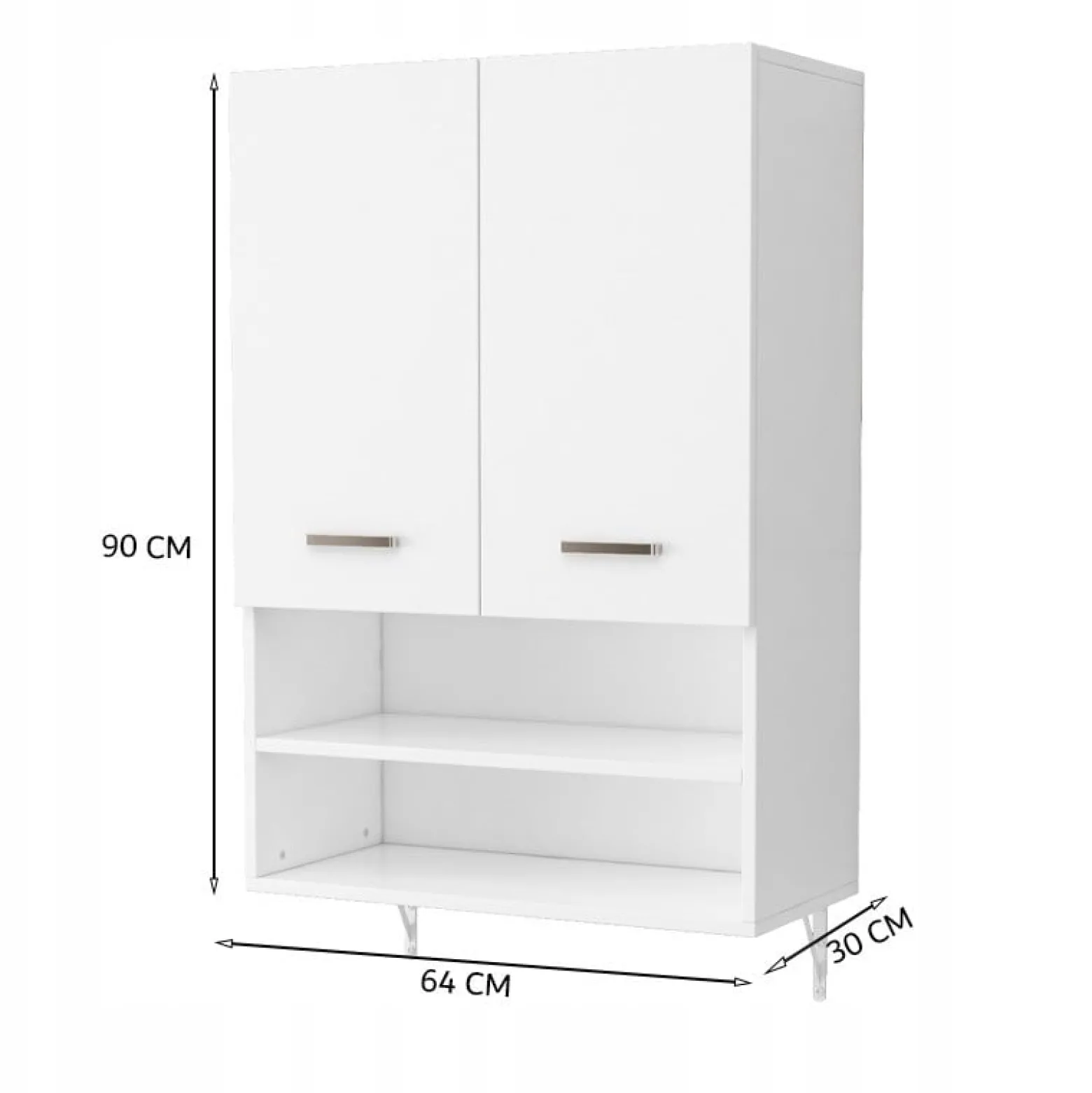 Szafka łazienkowa wisząca ścienna nad pralkę pojemne półki regał loft 64 cm