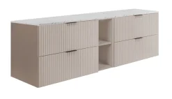 Szafka łazienkowa wisząca, kaszmir / blat marmur (MDF), 180 x 57 x 46 cm