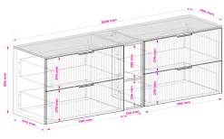 Szafka łazienkowa wisząca, kaszmir / blat marmur (MDF), 180 x 57 x 46 cm