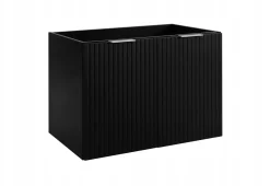 Szafka Łazienkowa Wisząca Pod Umywalkę 80X46 Cm Flisan Czarna Dwudrzwiowa