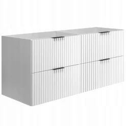 Szafka Łazienkowa Wisząca Pod Umywalkę 160X46 Cm Flisan Biała Fronty Mdf