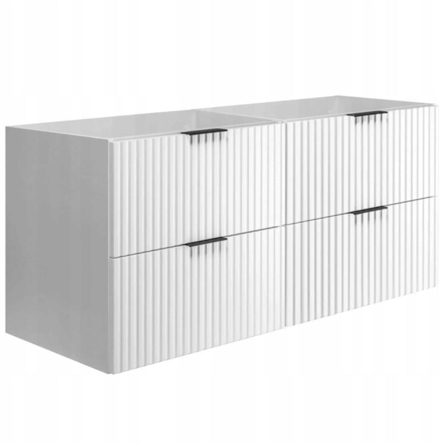 Szafka Łazienkowa Wisząca Pod Umywalkę 160X46 Cm Flisan Biała Fronty Mdf