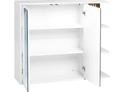 Szafka łazienkowa wisząca z lustrem MDF biała