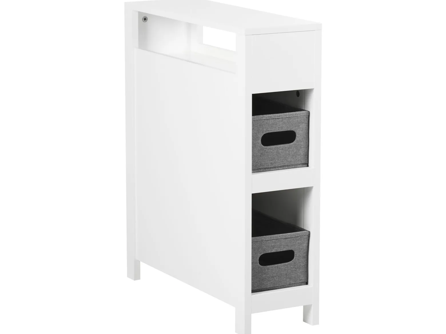 Szafka łazienkowa z koszami 20 x 70 cm MDF biała