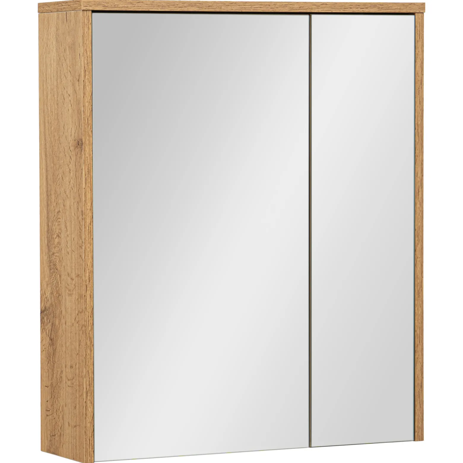 Szafka Łazienkowa z Lustrem 60cm 2 Drzwi Dąb Wotan Vivien