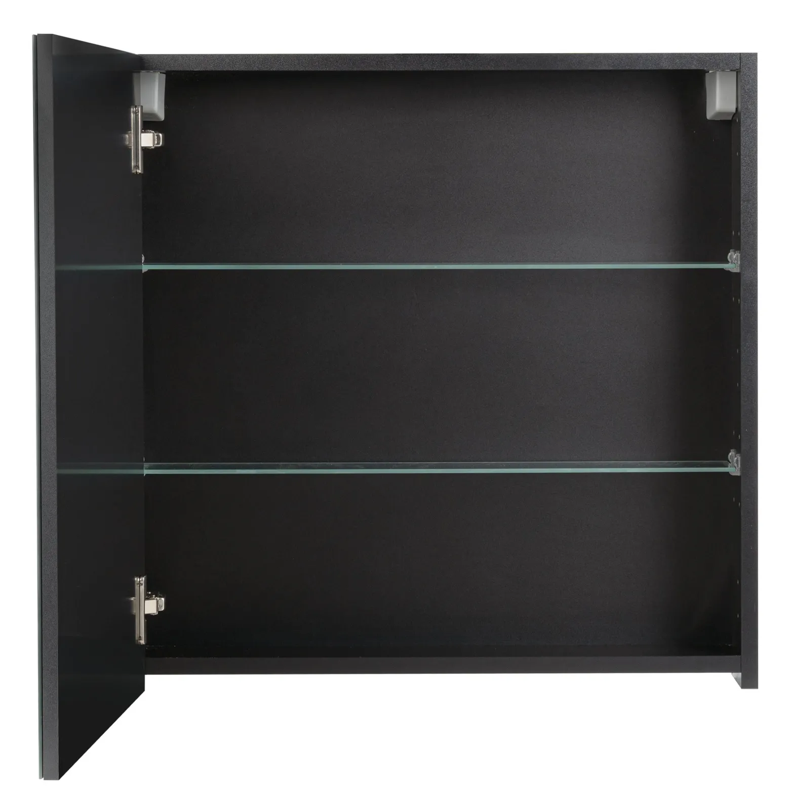 Szafka Łazienkowa z Lustrem 60cm 1 Drzwi Czarny Mat Amy