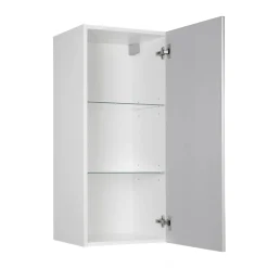 Szafka łazienkowa z lustrem wisząca 40x90x35 cm biała mdf półki cichy domyk