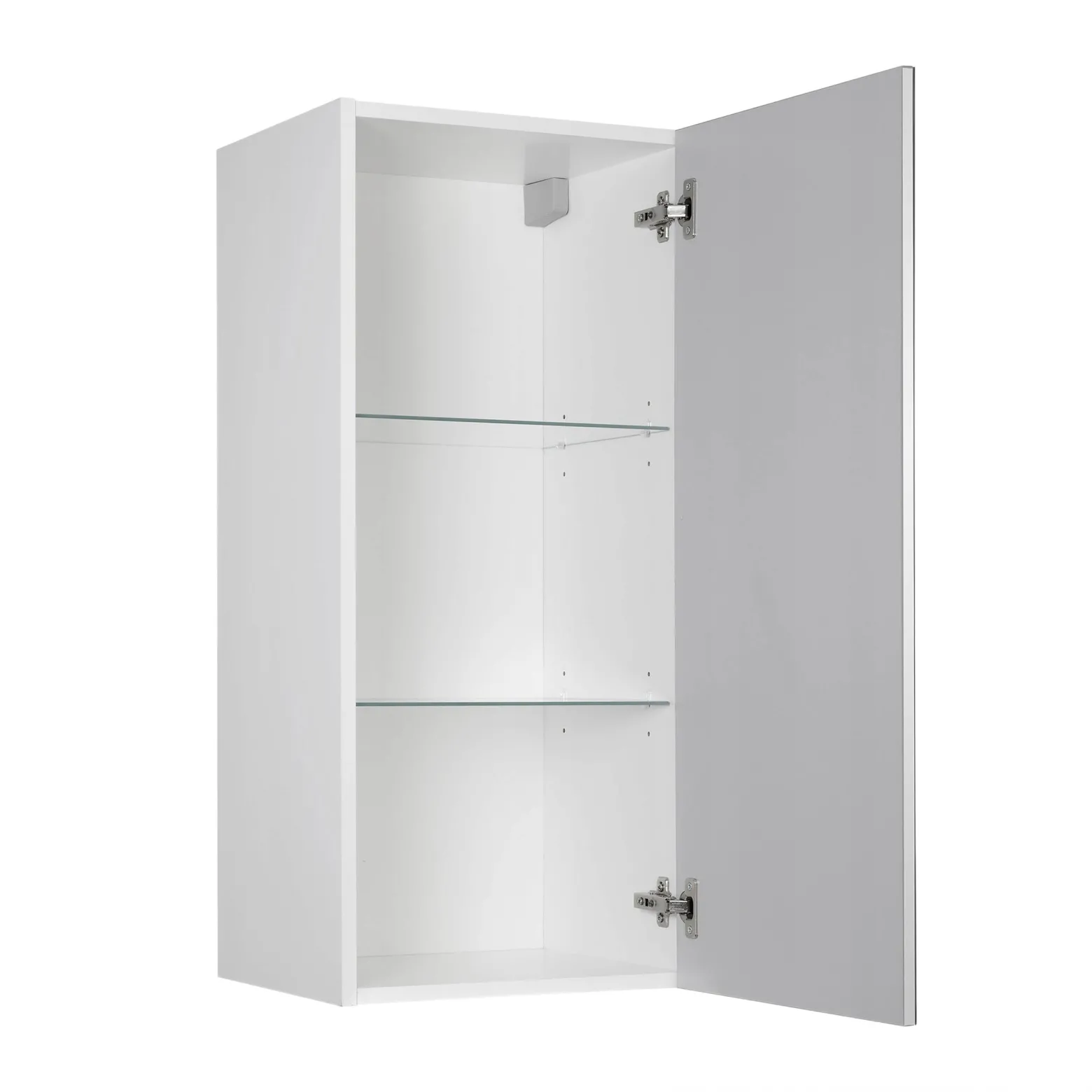 Szafka łazienkowa z lustrem wisząca 40x90x35 cm biała mdf półki cichy domyk