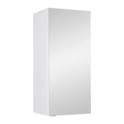 Szafka łazienkowa z lustrem wisząca 40x90x35 cm biała mdf półki cichy domyk
