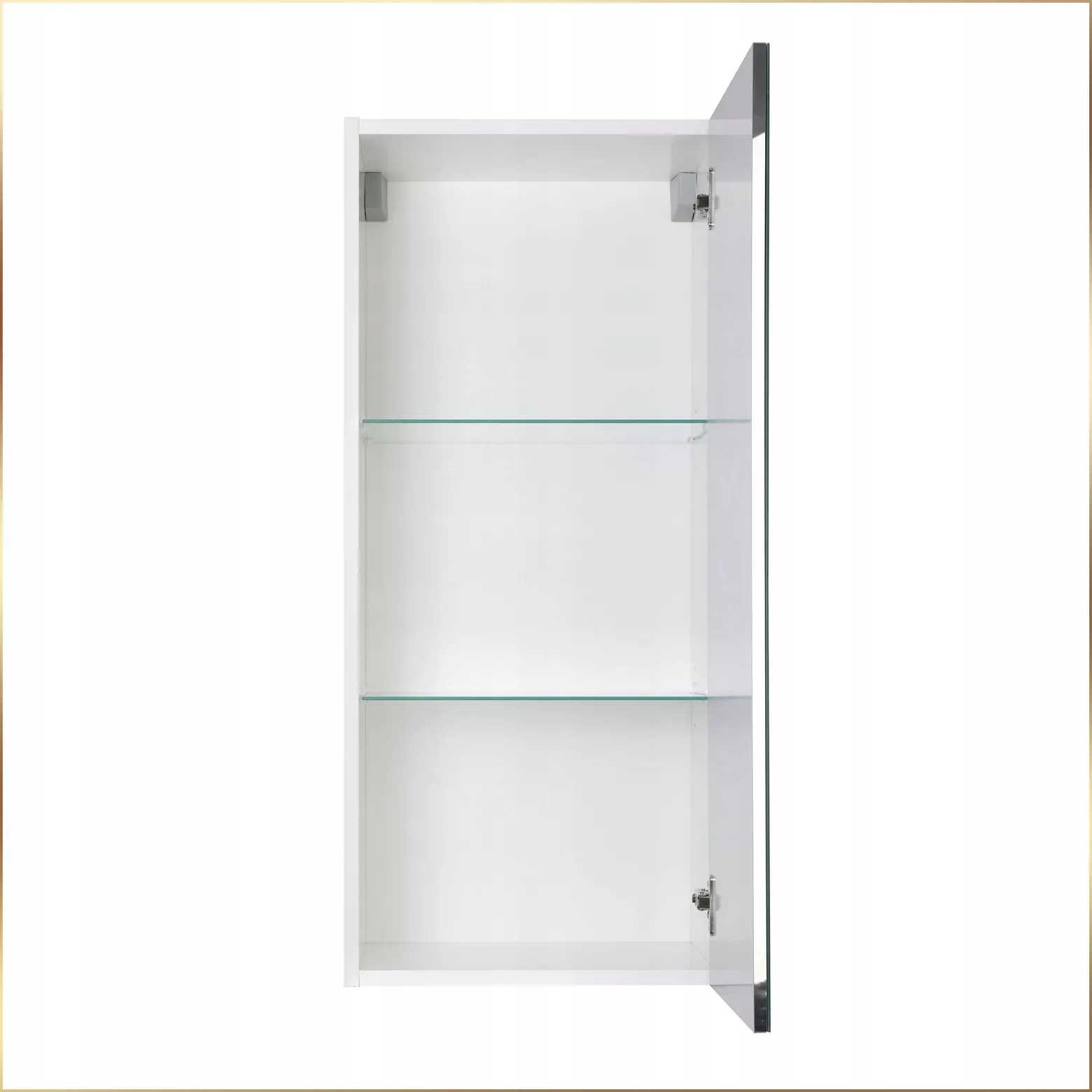 Szafka łazienkowa z lustrem wisząca 40x90x35 cm biała mdf półki cichy domyk