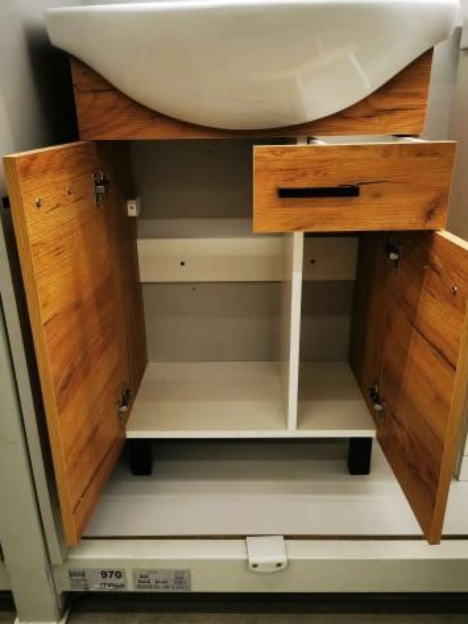 Szafka łazienkowa z umywalką dąb craft 55 cm na nóżkach