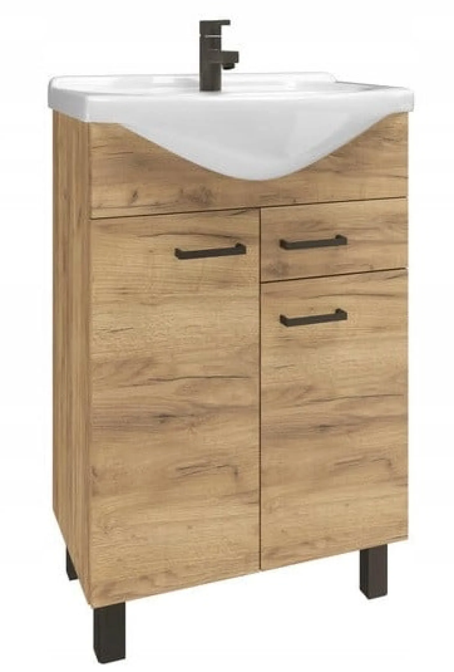 Szafka łazienkowa z umywalką dąb craft 55 cm na nóżkach