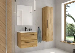 Szafka łazienkowa z umywalką 50 wisząca dąbcraft cichy domyk