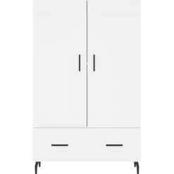 Szafka Biała 69.5x31x115 cm do Salonu Pokoju Sypialni